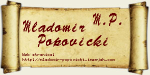 Mladomir Popovicki vizit kartica